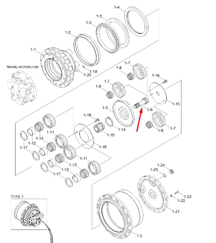 XKAH-00352 Роликовий підшипник Hyundai R140, R160