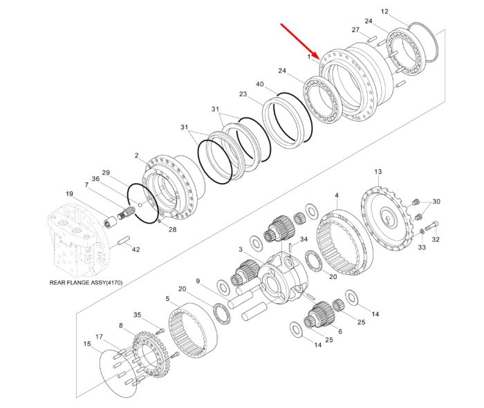 XKAH-00367 Редуктор ходу Hyundai R140LC-7, R160LC