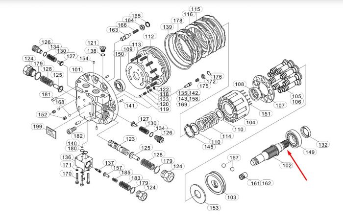 XKAH-00410 Вал гідромотора Hyundai R250LC-7