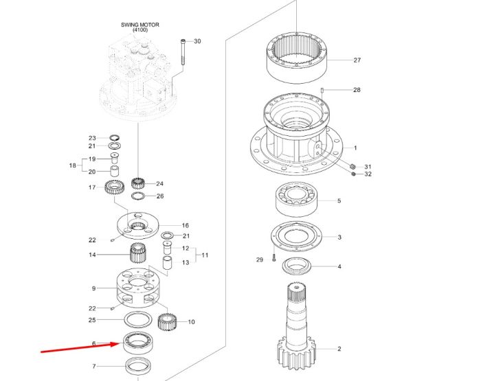 2109-1042 Підшипник Doosan SOLAR 140LC-V