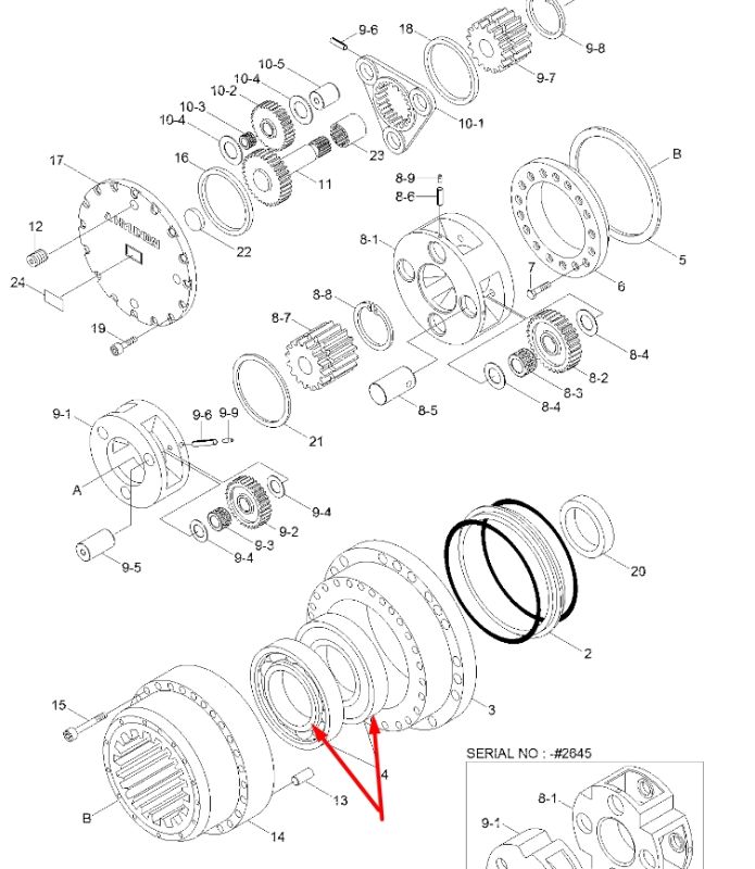 XKAQ-00175 Підшипник редуктора ходу Hyundai R250