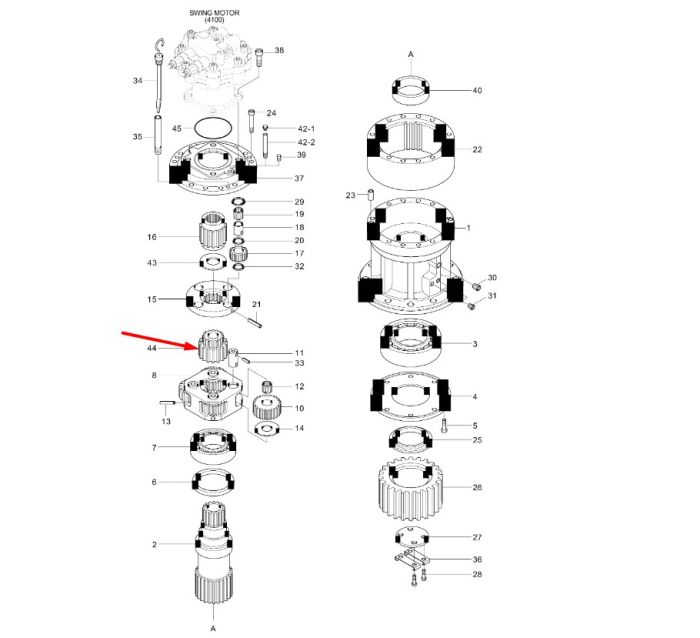 XKAQ-00252 Сонячна шестерня Hyundai R360, R370