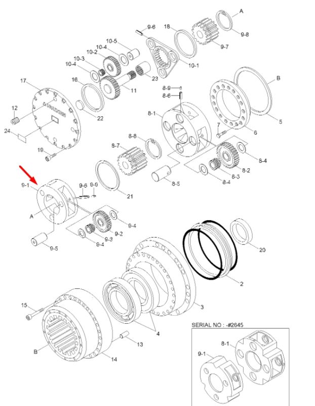 XKAQ-00397 Друга планетарна передача Hyundai R250, R330