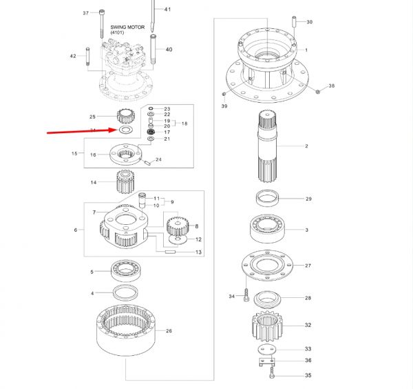 XKAQ-00447 Шайба проставка Hyundai R290LC-9, R300LC-9S, R330LC-9S
