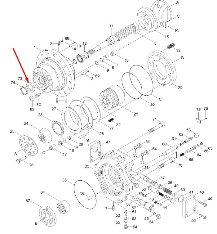 XKAY-00274 Сальник гідромотора ходу HYUNDAI R250, R290, R320