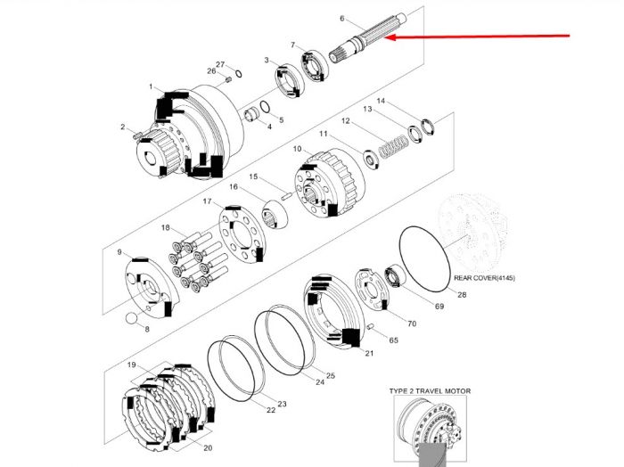 XKAY-00448 Вал гідромотора Hyundai R210LC-7