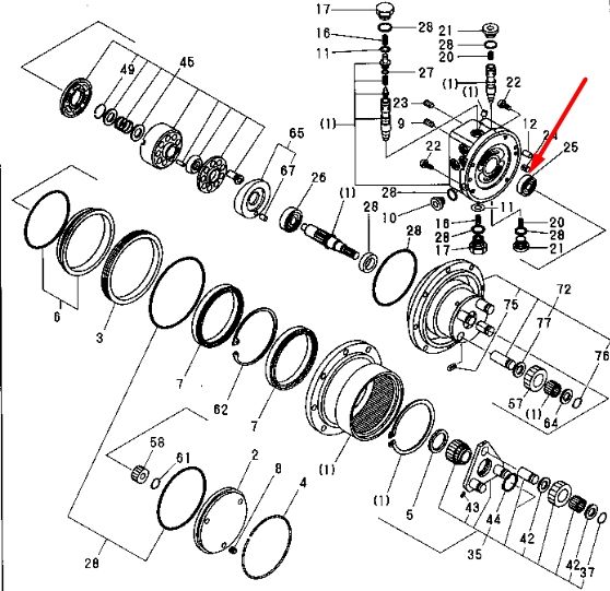 Кульковий підшипник KOMATSU PC30FR YM24101-060044