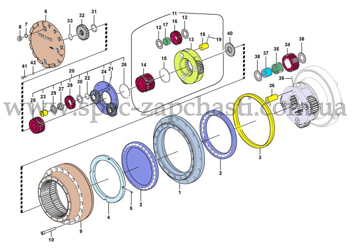 Сонячна шестерня Volvo SA7117-38350 EC235C, EC240B, EC290, EC290B, EC290C