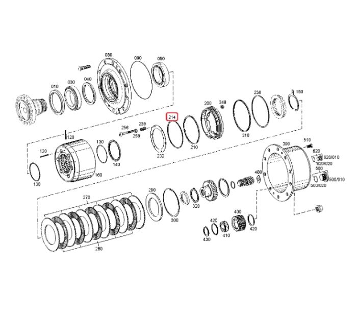 ZF 0501.335.455, 121-7638, ZGAQ-05734, 0501.311.588 Кільце опорне тефлонове 167х159,60х2