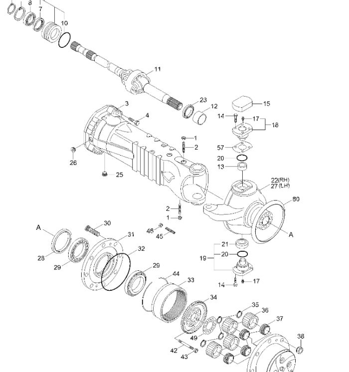Hyundai ZTAM-00622 Кулак поворотний R140W7, R140W7A