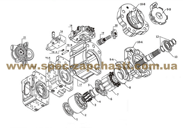 Насос гідравлічний у зборі Kawasaki K5V140DTP KSJ2851