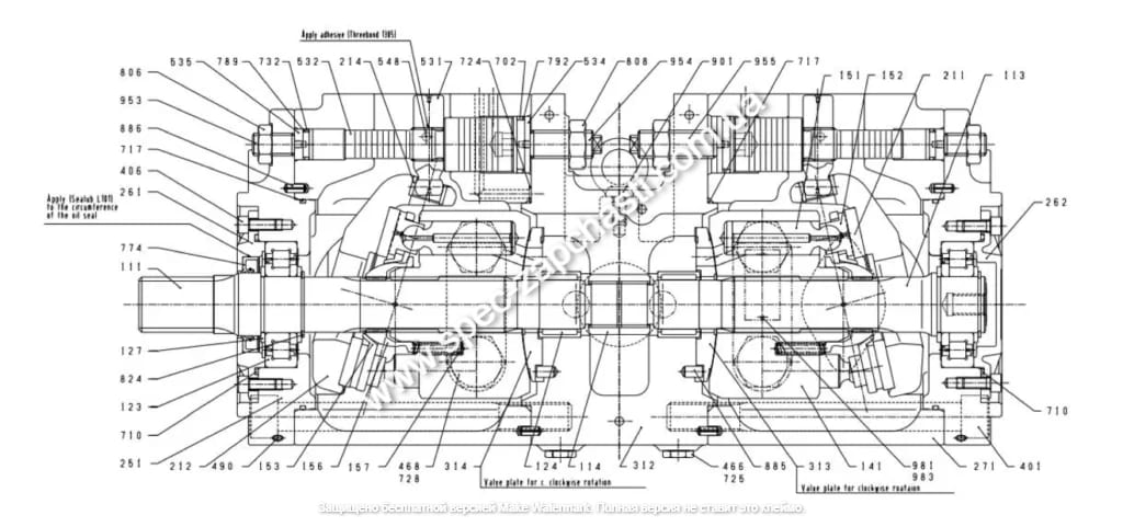 РЕМОНТ ГІДРАВЛІЧНОГО НАСОСУ Kawasaki K3V K5V