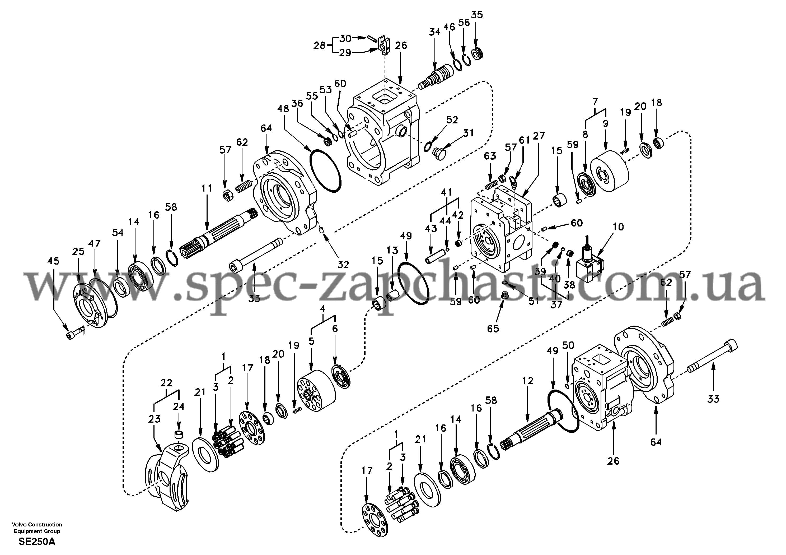 Насос гідравлічний у зборі Kawasaki K3V180DT Handok SA7220-00700