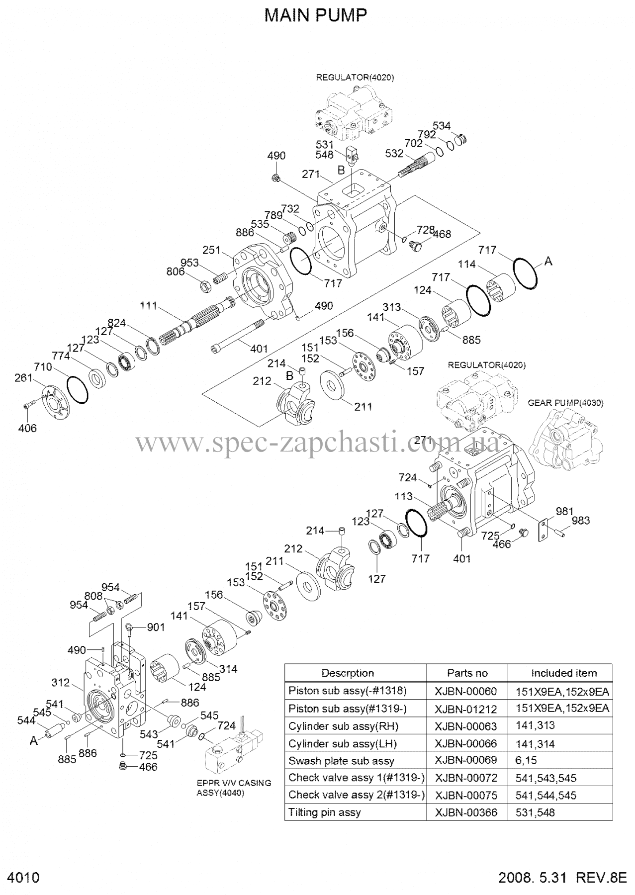 Запасна частина: Насос гідравлічний в зборі Kawasaki K3V112DT для Hyundai 31N7-10010 31N7-10011 11N6-10051 11N6-10051 31Q6-10050 31Q7-10050 31N7-10010,31N7-10011,31N6-10010,31N6-10050,31N6-10080 PUMP ASS 'Y HANDOK