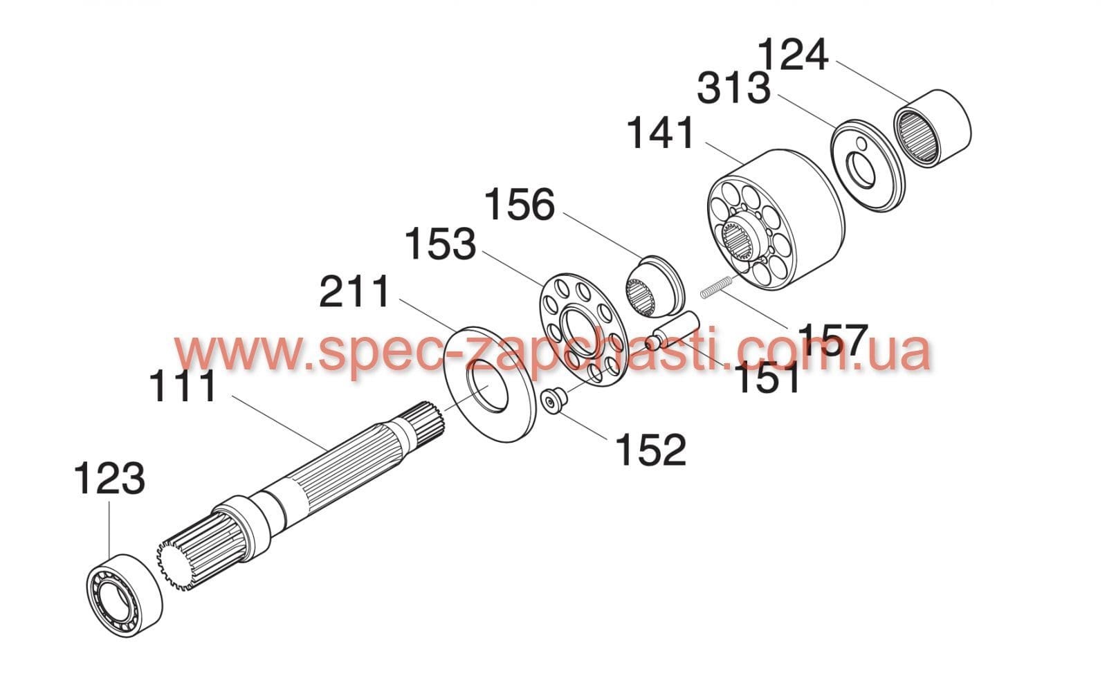 Запчастини гідравлічного насоса KAWASAKI K5V140