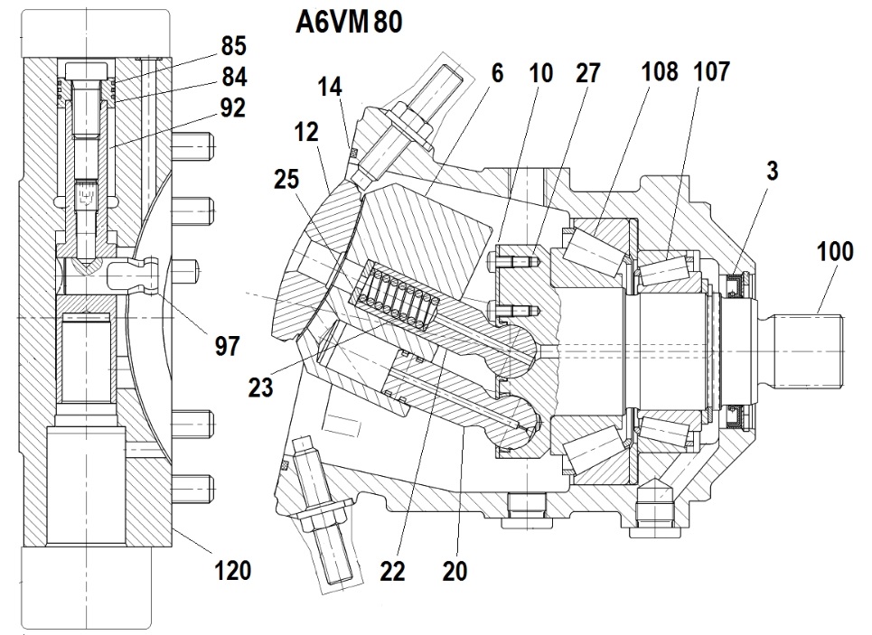 Ремонт, діагностика, налагодження гідронасосу Bosch RexRoth A6VM80