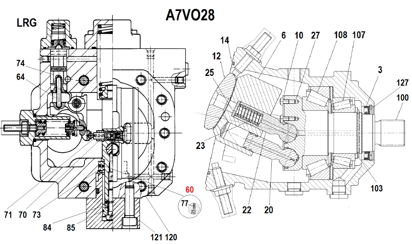 Ремонт, діагностика, налагодження гідронасосу Bosch RexRoth A7VO28
