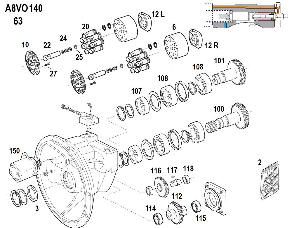 Ремонт, діагностика, налагодження гідронасосу Bosch RexRoth A8VO140