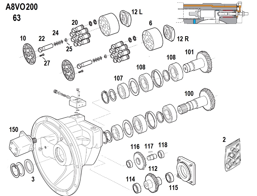 Ремонт, діагностика, налагодження гідронасосу Bosch RexRoth A8VO200