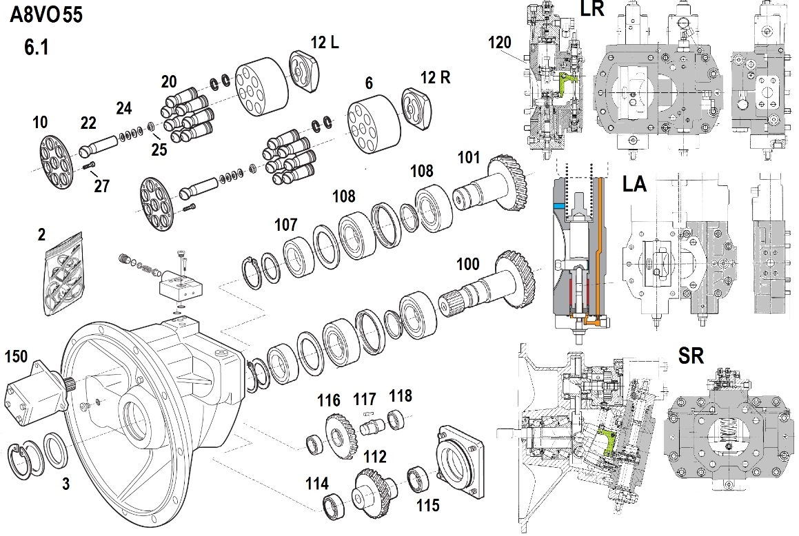 Ремонт, діагностика, налагодження гідронасосу Bosch RexRoth A8VO55
