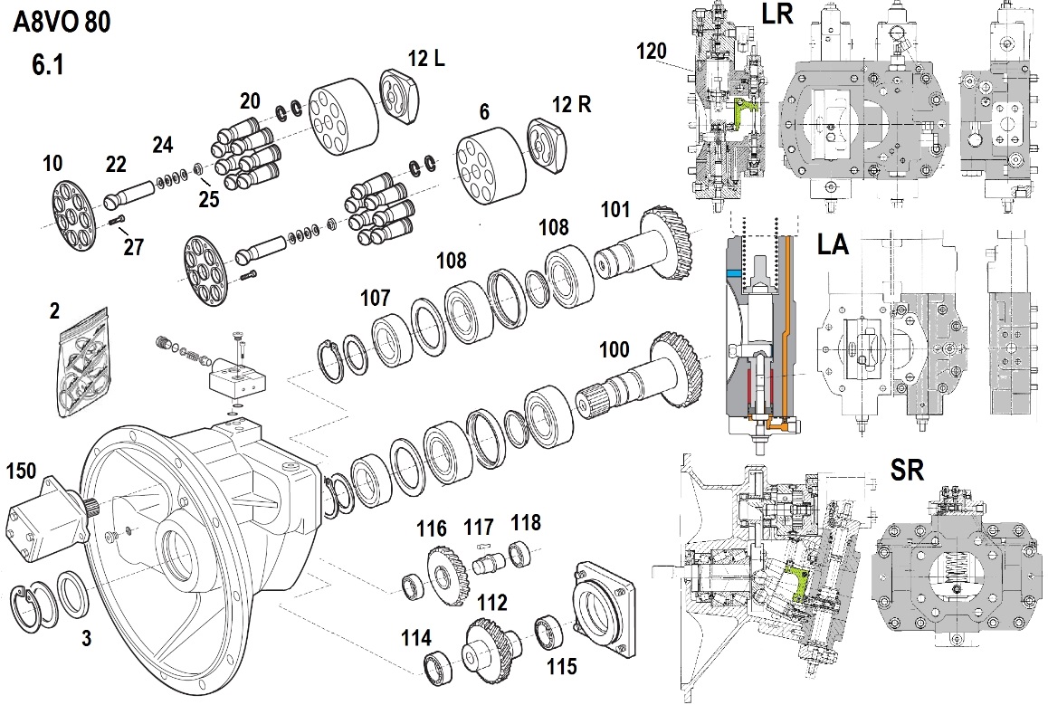Ремонт, діагностика, налагодження гідронасосу Bosch RexRoth A8VO80