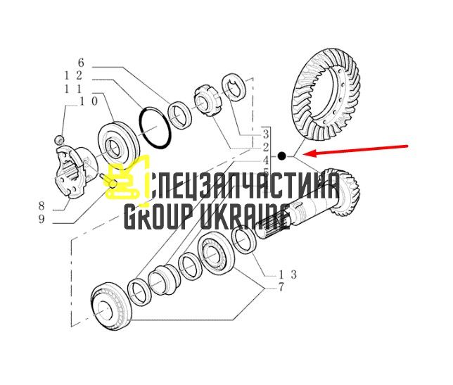 03236510 (065526) Центральний редуктор мосту Caterpillar, Carraro Z=13/31