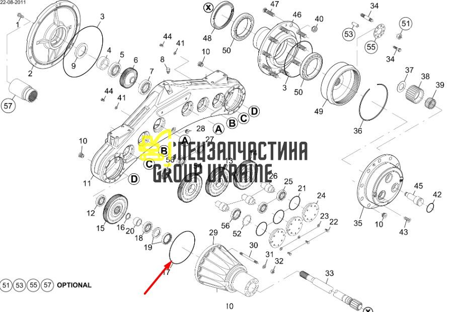 0975144 (001.05.1178, 7615782, Z101715, 76086000) Кільце ущільнювача Caterpillar TH83