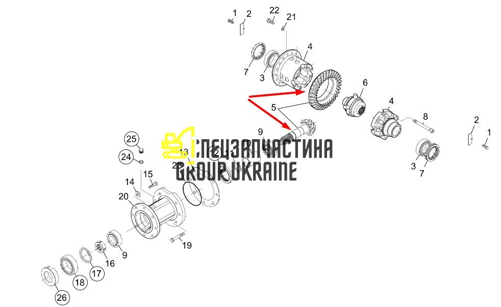 097-5190 (738.04.505.33) Головна (конічна) пара Caterpillar RT50