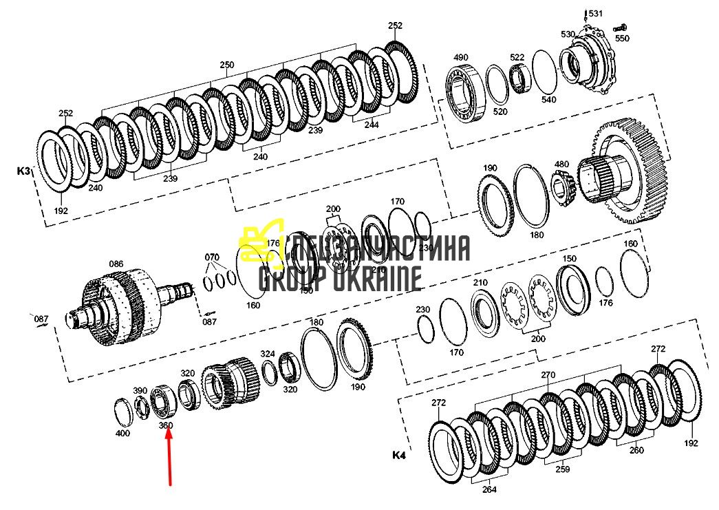 1218129 (0750117515) Роликовий підшипник Caterpillar, ZF