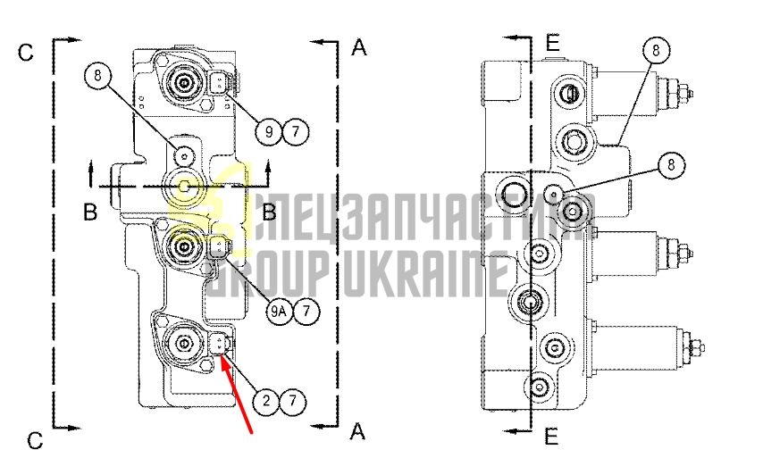 Caterpillar 2807869 Регулюючий клапан поршневого гідравлічного насоса