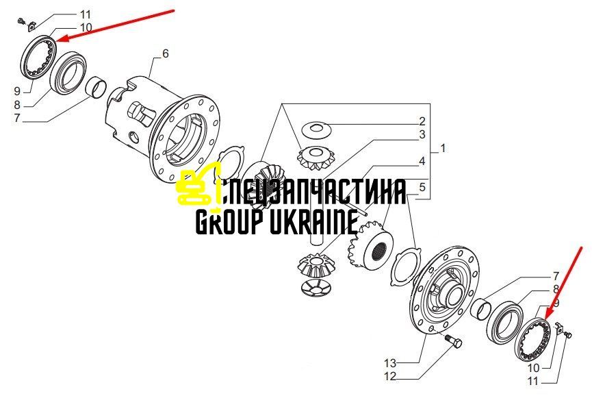 1990675 (125445, A3034505, P3034505A, 85827745) Гайка Caterpillar, Carraro