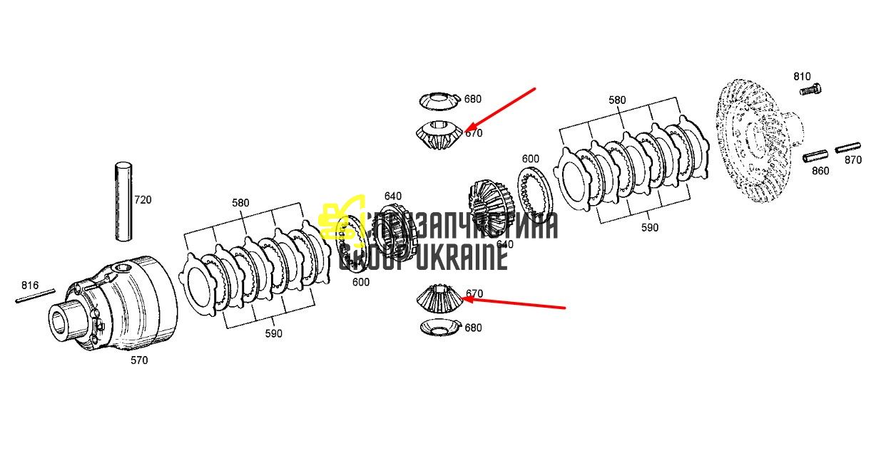 1287855 (4481333081) Шестерня диференціала Caterpillar, ZF