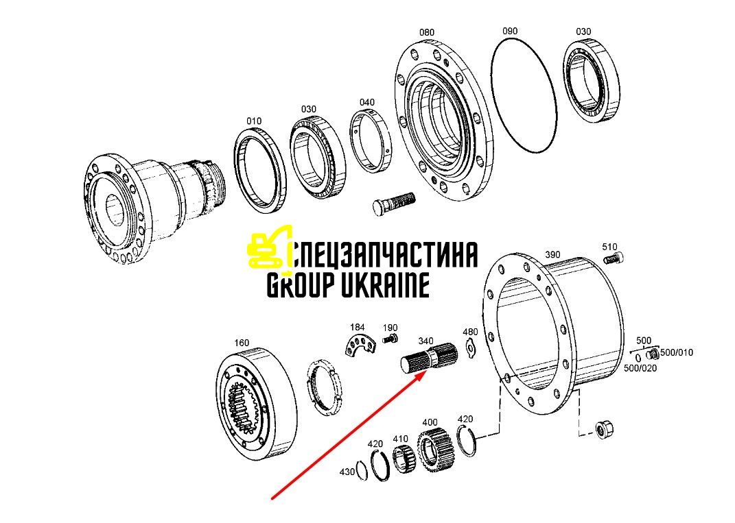 1292712 (9647936, 4472319161) Сонячна шестерня Caterpillar, ZF