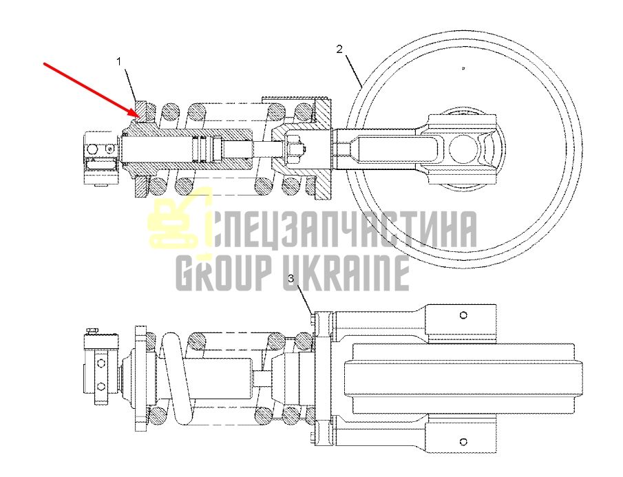 Caterpillar 1309332 Натягувач гусениці для 312B, 315B