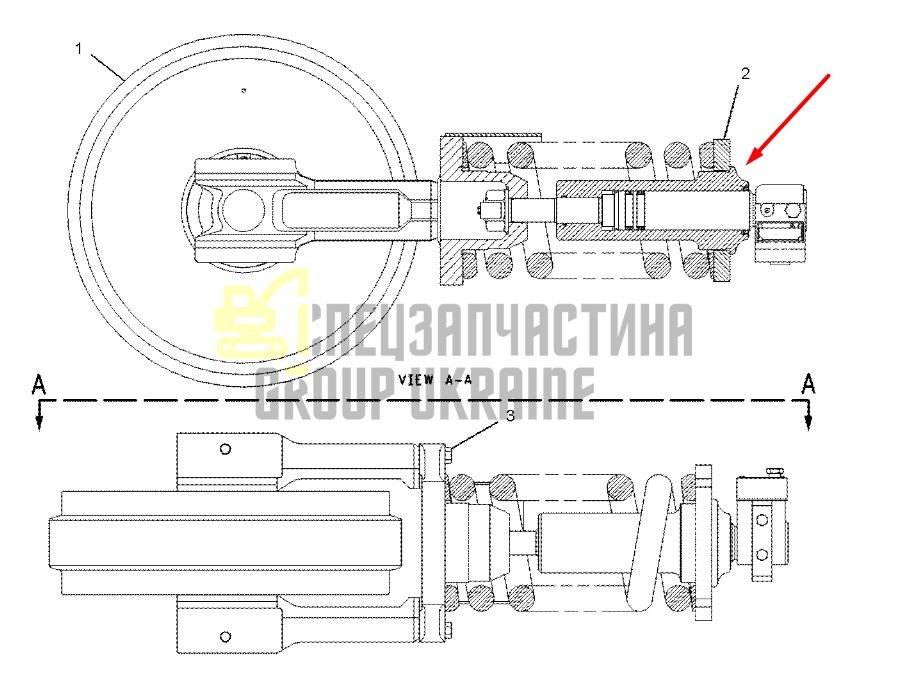 Caterpillar 1309334 Натягувач гусениці для 312B, 315B