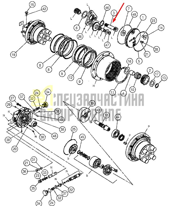 Caterpillar 1405569 Вал бортового редуктора (редуктора хода) для 302.5