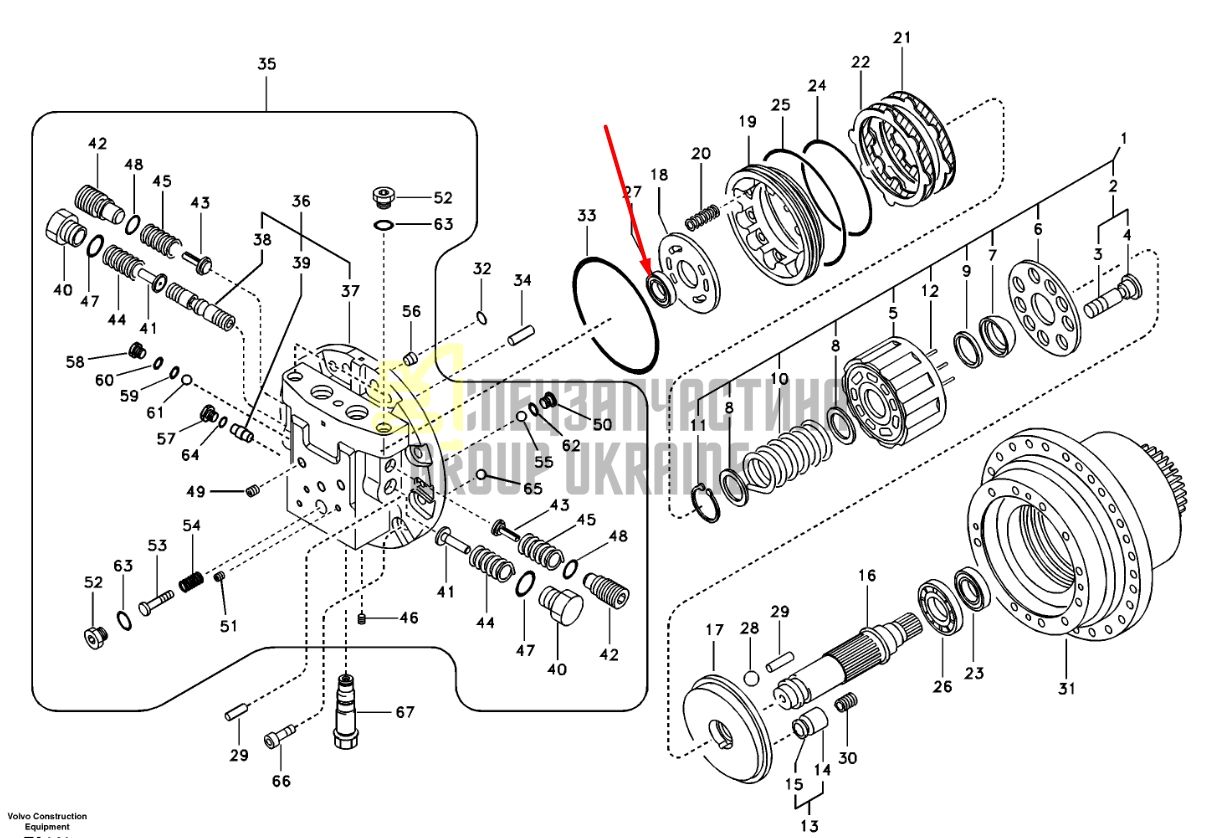 LB00548 Підшипник редуктора ходу Case CX160, CX210, CX235, CX240