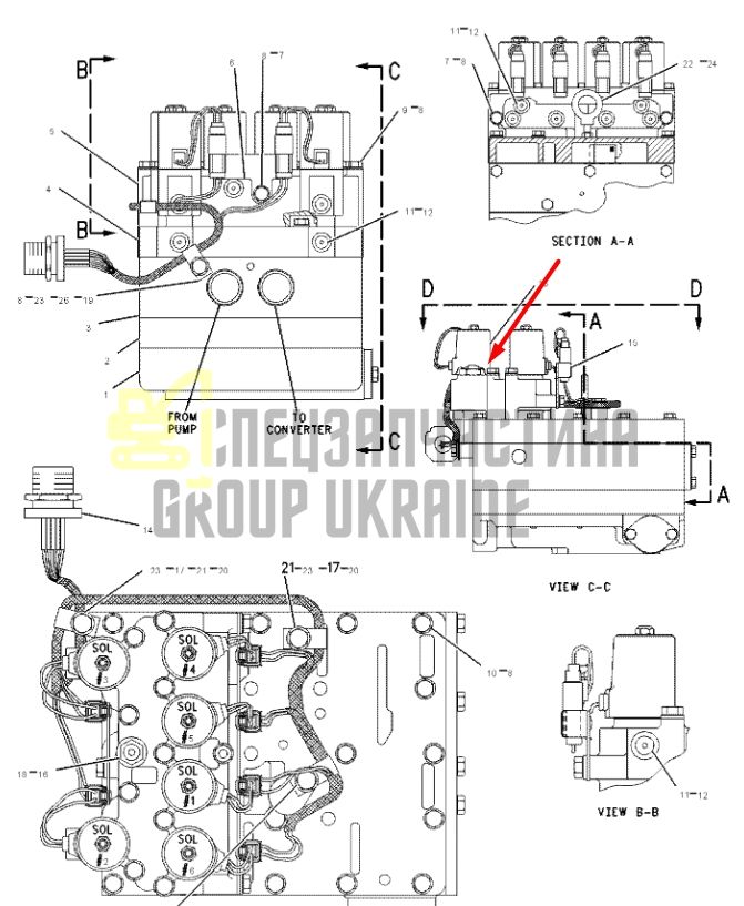Caterpillar 3E3748 Електромагнітний клапан D10