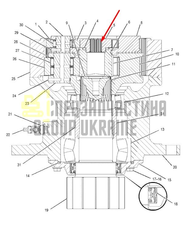 148-4732 Сонячна шестерня першого ступеня поворотного редуктора CAT 320D/323D