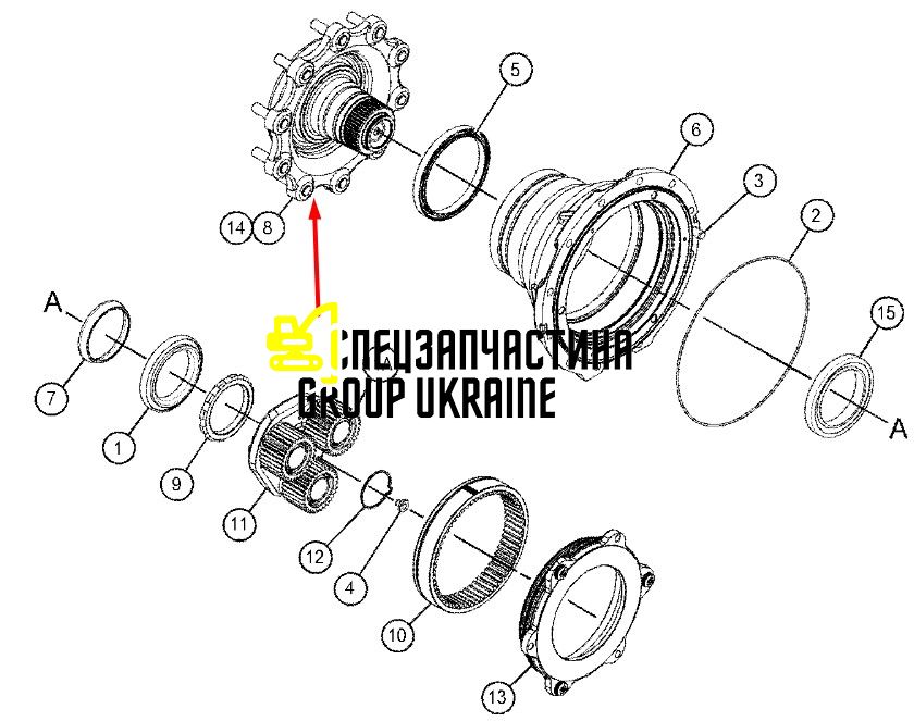 288-7221 (149519) Кришка ступиці Caterpillar, Carraro