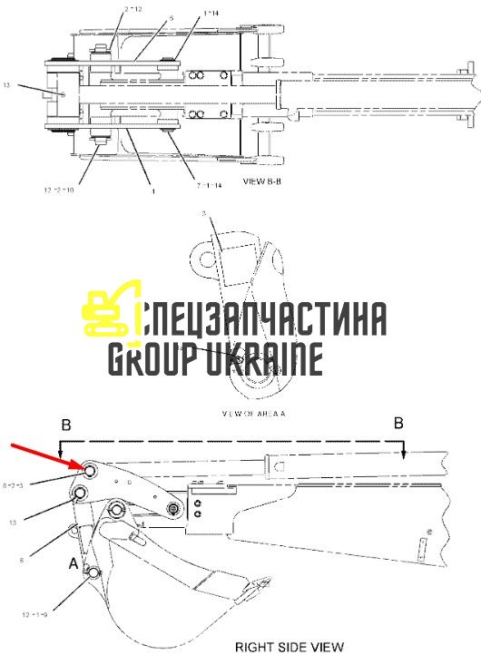 154-5278 Палець (шкворень) ковша Caterpillar 422, 428, 432