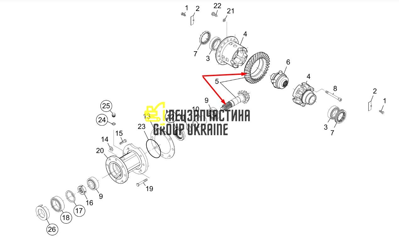 155-3078 Головна (конічна) пара Caterpillar TH103