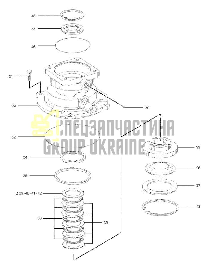 1550832 Підшипник задній у зборі Caterpillar М312, М315, М317