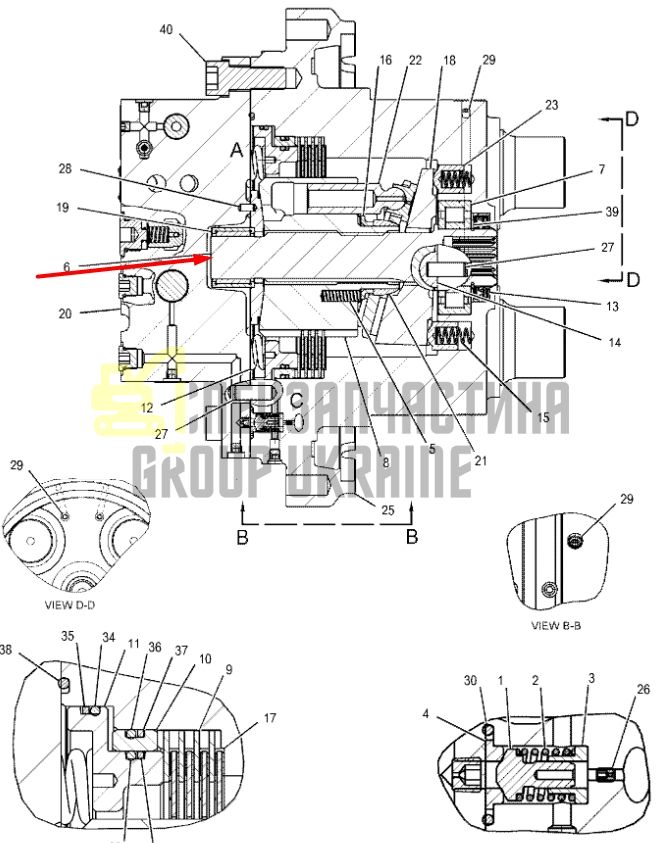 Центральний вал 165-5803 для Caterpillar 314E