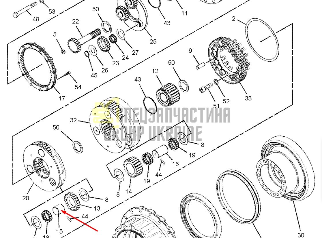 169-5601 Вал сателітної передачі Caterpillar 320
