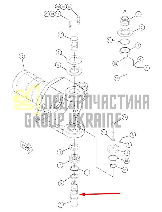 Caterpillar 171-6063 Палець для 725, 725C, 730, 730C