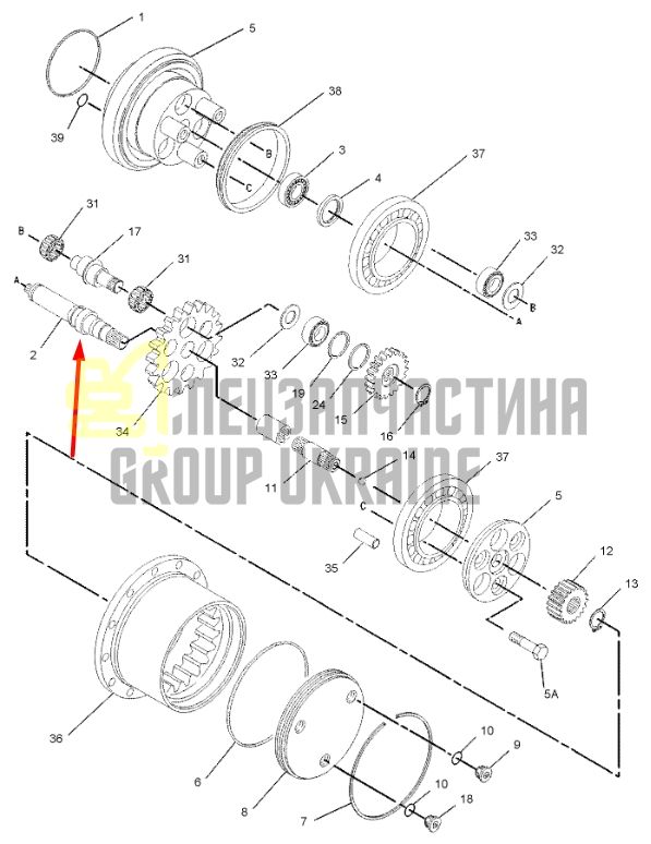 Вал двигуна ходу Caterpillar 308C 171-9343