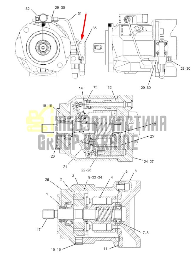 Caterpillar 1730640 Клапан регулювання тиску насоса
