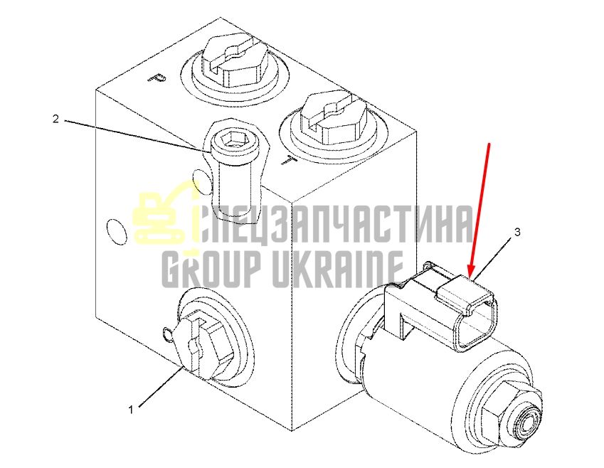 Caterpillar 1744913 Електромагнітний клапан у зборі (24 В пост. струму)