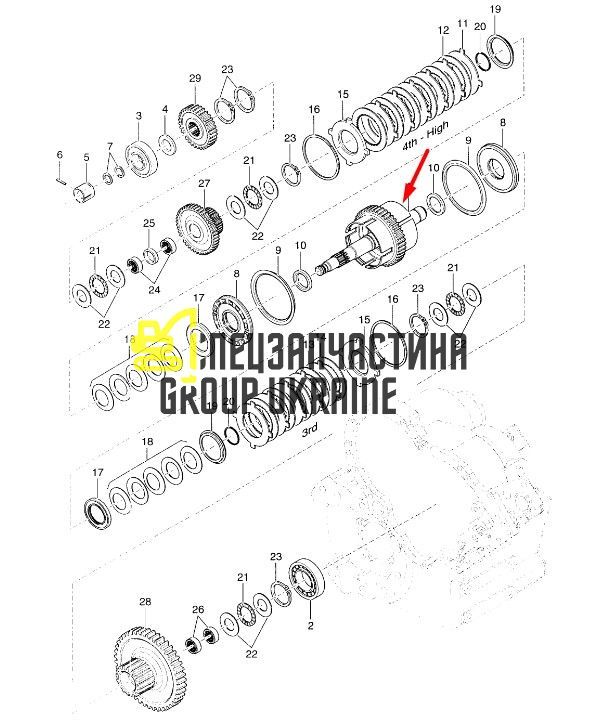 1763288 Вихідний вал КПП Caterpillar TH83
